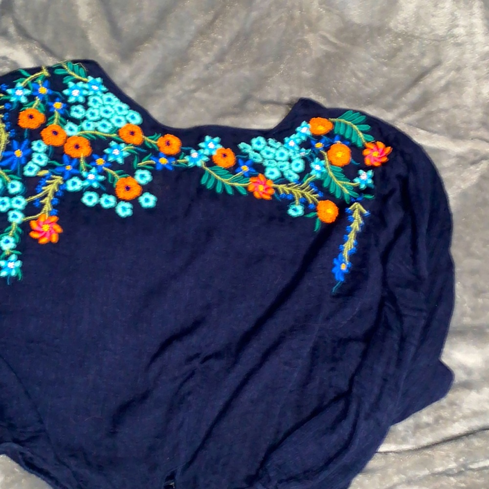 Gorgeous embroidered free people crop top.